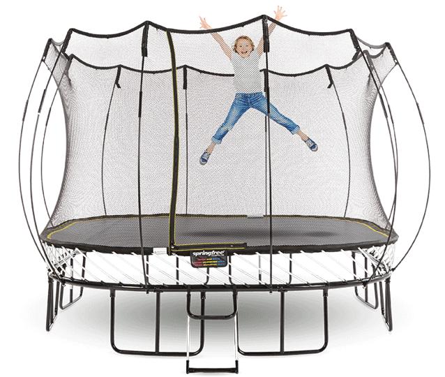 Kid jumping on Square Trampoline